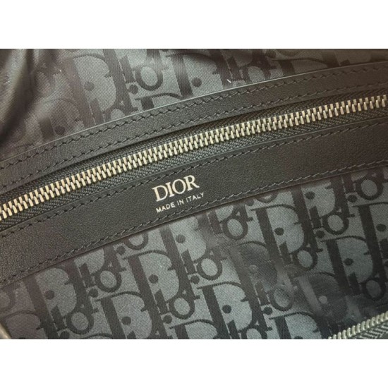 Special Grade Replica Men's Dior Large Slider Zipped Hobo Bag in Black Clone Sale