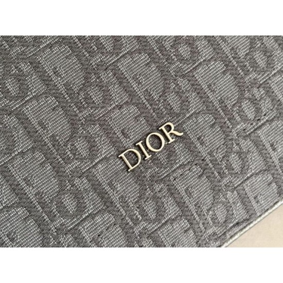 Special Grade Replica Men's Dior Medium Slider Zipped Hobo Bag in Black Dior Oblique Jacquard Clone Sale