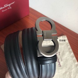Special Grade Replica Salvatore Ferragamo Men's 3.5cm Silver Belt (Black) Clone Sale