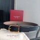 Special Grade Replica Salvatore Ferragamo Men's 3.5cm Belt with Exquisite Gold Pin Buckle (Black) Clone Sale