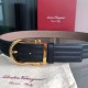 Special Grade Replica Salvatore Ferragamo Men's 3.5cm Belt with Exquisite Gold Pin Buckle (Black) Clone Sale