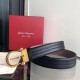Special Grade Replica Salvatore Ferragamo Men's 3.5cm Belt with Exquisite Gold Pin Buckle (Black) Clone Sale