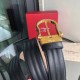 Special Grade Replica Salvatore Ferragamo Men's 3.5cm Belt with Exquisite Gold Pin Buckle (Black) Clone Sale