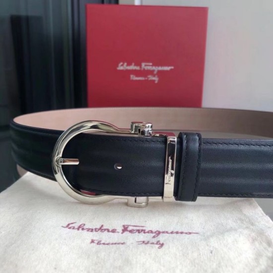 Best Replica Salvatore Ferragamo Men's 3.5cm Belt with Exquisite Silver Pin Buckle (Black) Fake At Cheap Price Special Grade Replica Salvatore Ferragamo Men's 3.5cm Belt with Exquisite Silver Pin Buckle (Black) Clone Sale