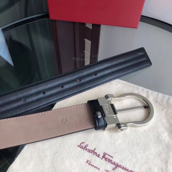 Best Replica Salvatore Ferragamo Men's 3.5cm Belt with Exquisite Silver Pin Buckle (Black) Fake At Cheap Price Special Grade Replica Salvatore Ferragamo Men's 3.5cm Belt with Exquisite Silver Pin Buckle (Black) Clone Sale