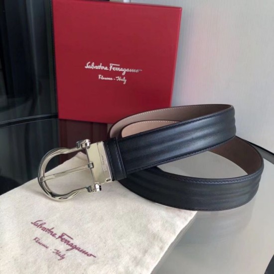 Best Replica Salvatore Ferragamo Men's 3.5cm Belt with Exquisite Silver Pin Buckle (Black) Fake At Cheap Price Special Grade Replica Salvatore Ferragamo Men's 3.5cm Belt with Exquisite Silver Pin Buckle (Black) Clone Sale