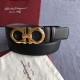 Special Grade Replica Salvatore Ferragamo Men's 3.5cm Reversible Belt with Gold Metal Clip (Black) Clone Sale