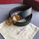 Special Grade Replica Salvatore Ferragamo Men's 3.5cm Reversible Belt with Gold Metal Clip (Black) Clone Sale