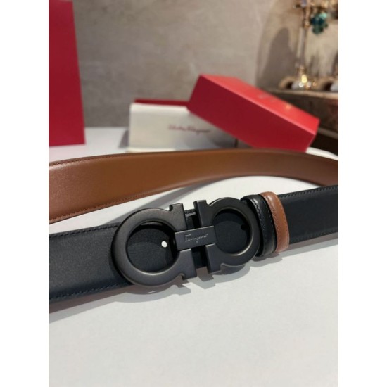 Special Grade Replica Salvatore Ferragamo Men's 3.5cm Belt with Black Buckle Clone Sale