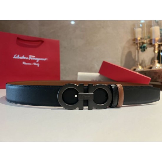 Special Grade Replica Salvatore Ferragamo Men's 3.5cm Belt with Black Buckle Clone Sale