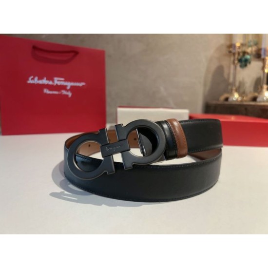 Special Grade Replica Salvatore Ferragamo Men's 3.5cm Belt with Black Buckle Clone Sale