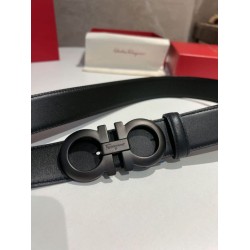 Special Grade Replica Salvatore Ferragamo Men's 3.5 cm Belt with Black Buckle Clone Sale