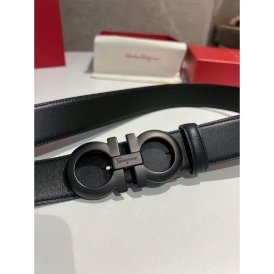 Special Grade Replica Salvatore Ferragamo Men's 3.5 cm Belt with Black Buckle Clone Sale