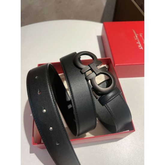 Special Grade Replica Salvatore Ferragamo Men's 3.5 cm Belt with Black Buckle Clone Sale