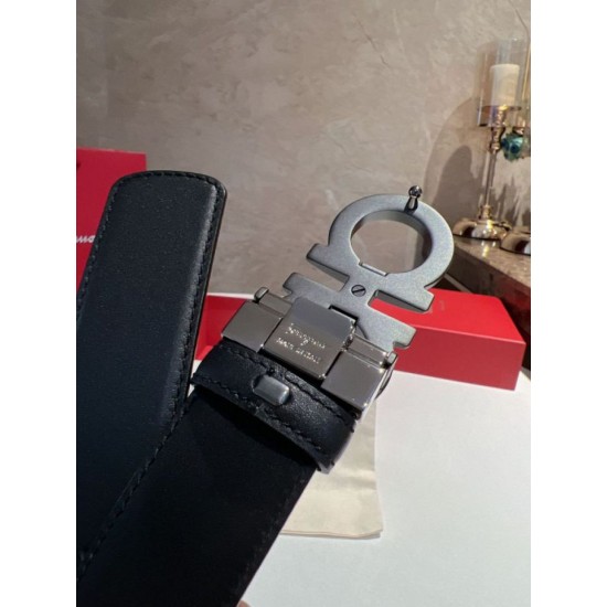 Special Grade Replica Salvatore Ferragamo Men's 3.5 cm Belt with Black Buckle Clone Sale