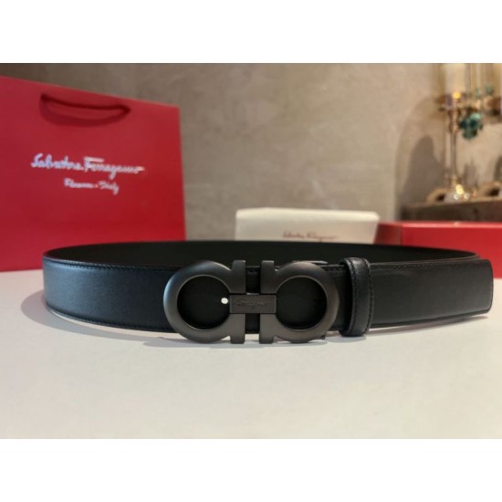 Special Grade Replica Salvatore Ferragamo Men's 3.5 cm Belt with Black Buckle Clone Sale