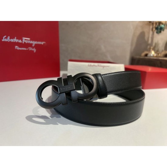 Special Grade Replica Salvatore Ferragamo Men's 3.5 cm Belt with Black Buckle Clone Sale