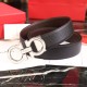 Special Grade Replica Salvatore Ferragamo Men's Reversible Belt with Steel Buckle, Black/Coffee Clone Sale
