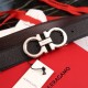 Special Grade Replica Salvatore Ferragamo Men's Reversible Belt with Steel Buckle, Black/Coffee Clone Sale