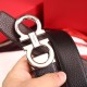 Special Grade Replica Salvatore Ferragamo Men's Reversible Belt with Steel Buckle, Black/Coffee Clone Sale