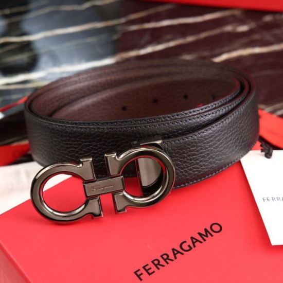 Special Grade Replica Salvatore Ferragamo Men's Reversible Belt with Black/Coffee Buckle Clone Sale