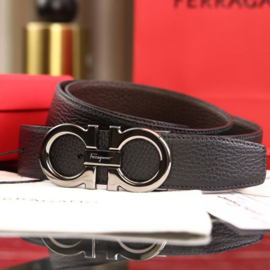 Special Grade Replica Salvatore Ferragamo Men's Reversible Belt with Black/Coffee Buckle Clone Sale