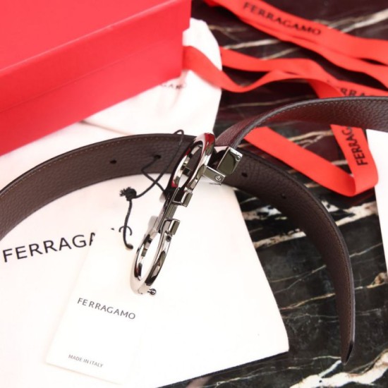 Special Grade Replica Salvatore Ferragamo Men's Reversible Belt with Black/Coffee Buckle Clone Sale