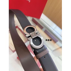 Special Grade Replica Salvatore Ferragamo Men's Reversible Belt with Double-Ring Horseshoe Buckle Clone Sale