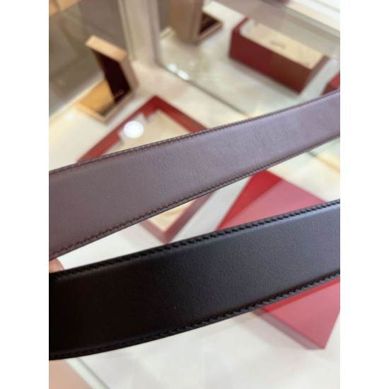 Special Grade Replica Salvatore Ferragamo Men's Reversible Belt with Double-Ring Horseshoe Buckle in Gold Clone Sale