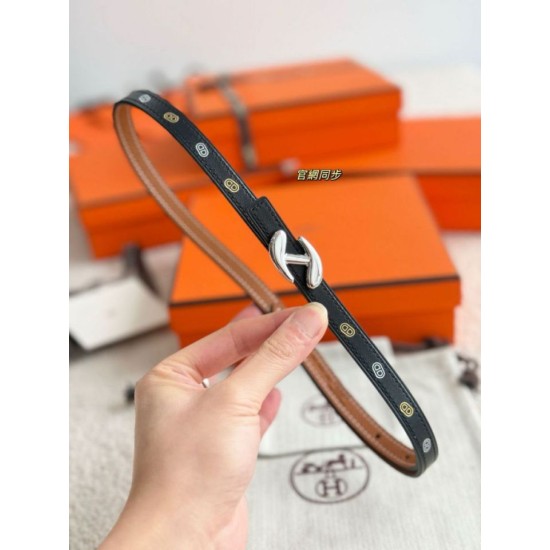 Special Grade Replica Hermes Women's My H and Reversible Hermès sur Mer Belt, 13 mm, Black/Brown Clone Sale