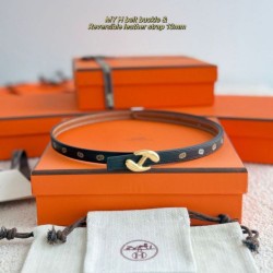 Special Grade Replica Hermes Women's My H and Reversible Hermès sur Mer Belt, 13 mm, Black/Brown Clone Sale