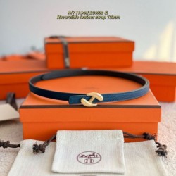Special Grade Replica Hermes Women's My H and Reversible Hermès sur Mer Belt, 13 mm, Blue/Black Clone Sale