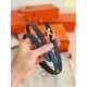 Special Grade Replica Hermes Women's My H and Reversible Hermès sur Mer Belt, 13 mm, Blue/Black Clone Sale