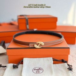 Special Grade Replica Hermes Women's My H and Reversible Hermès sur Mer Belt, 13 mm, Brown/Black Clone Sale