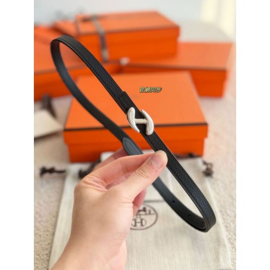 Special Grade Replica Hermes Women's My H Belt and Hermès sur Mer 13 mm Black Clone Sale