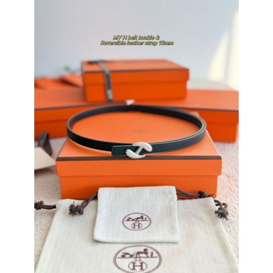 Special Grade Replica Hermes Women's My H Belt and Hermès sur Mer 13 mm Black Clone Sale