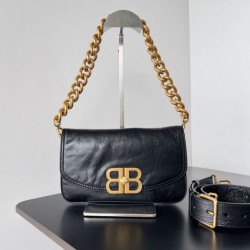 Replica Balenciaga BB Soft Flap Shoulder Bag with Gold Hardware Clone