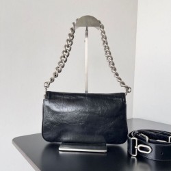 Special Grade Replica Balenciaga BB Soft Flap Shoulder Bag with Silver Hardware Clone Sale