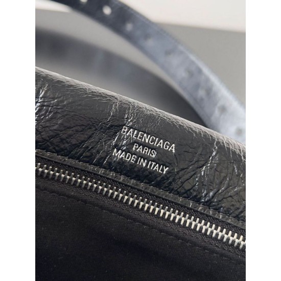 Special Grade Replica Balenciaga BB Soft Flap Shoulder Bag with Silver Hardware Clone Sale