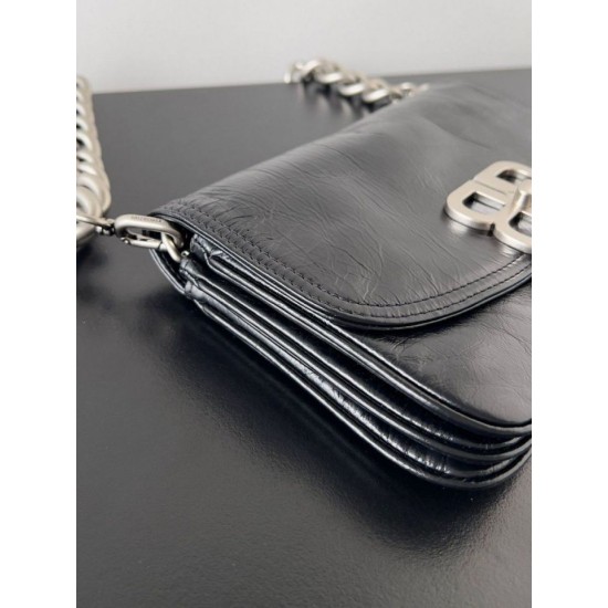 Special Grade Replica Balenciaga BB Soft Flap Shoulder Bag with Silver Hardware Clone Sale