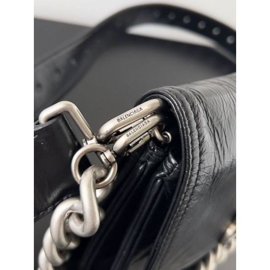 Special Grade Replica Balenciaga BB Soft Flap Shoulder Bag with Silver Hardware Clone Sale
