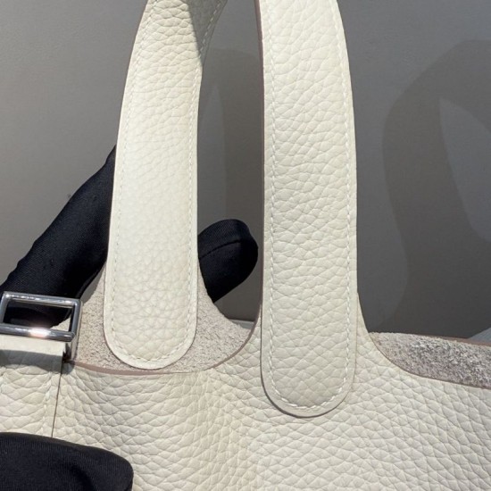 Special Grade Replica Hermes Picotin Lock 18 Etoupe bag in beige with silver hardware Clone Sale
