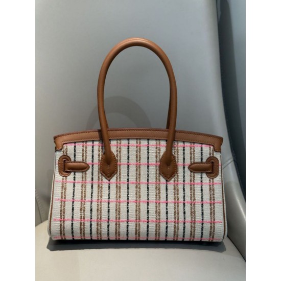Special Grade Replica Hermes Birkin 29 shoulder bag in Toile H embroidered canvas, brown Clone Sale