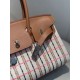 Special Grade Replica Hermes Birkin 29 shoulder bag in Toile H embroidered canvas, brown Clone Sale