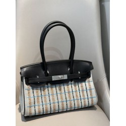 Special Grade Replica Hermes Birkin 29 shoulder bag in Toile H embroidered canvas, black Clone Sale