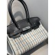 Special Grade Replica Hermes Birkin 29 shoulder bag in Toile H embroidered canvas, black Clone Sale