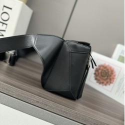 Special Grade Replica Loewe Small Puzzle Edge Classic Belt Bag in Black Clone Sale