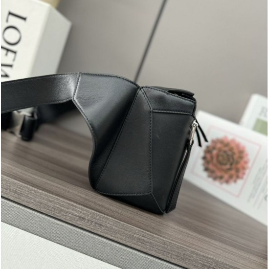 Special Grade Replica Loewe Small Puzzle Edge Classic Belt Bag in Black Clone Sale