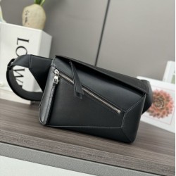 Special Grade Replica Loewe Small Puzzle Edge Classic Belt Bag in Black Clone Sale