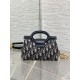 Special Grade Replica Dior Jolie Top Handle Mini Bag Dior Oblique jacquard S3123 Blue Clone Sale